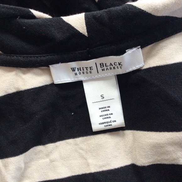 WHITE HOUSE BLACK MARKET STRIPED SLEEVELESS DRAPE NECK TOP SMALL - Picture 8 of 12